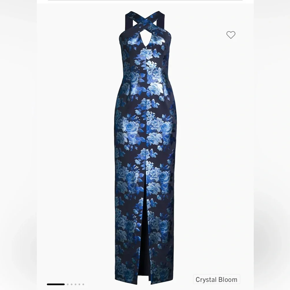 Black Halo metallic floral gown - Picture 2 of 8